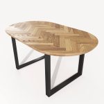 Стол «Ёлочка» из массива березы, покрытый дубовой ламелью